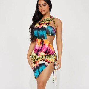 A Splash Of Me Midi Dress - Multi Color